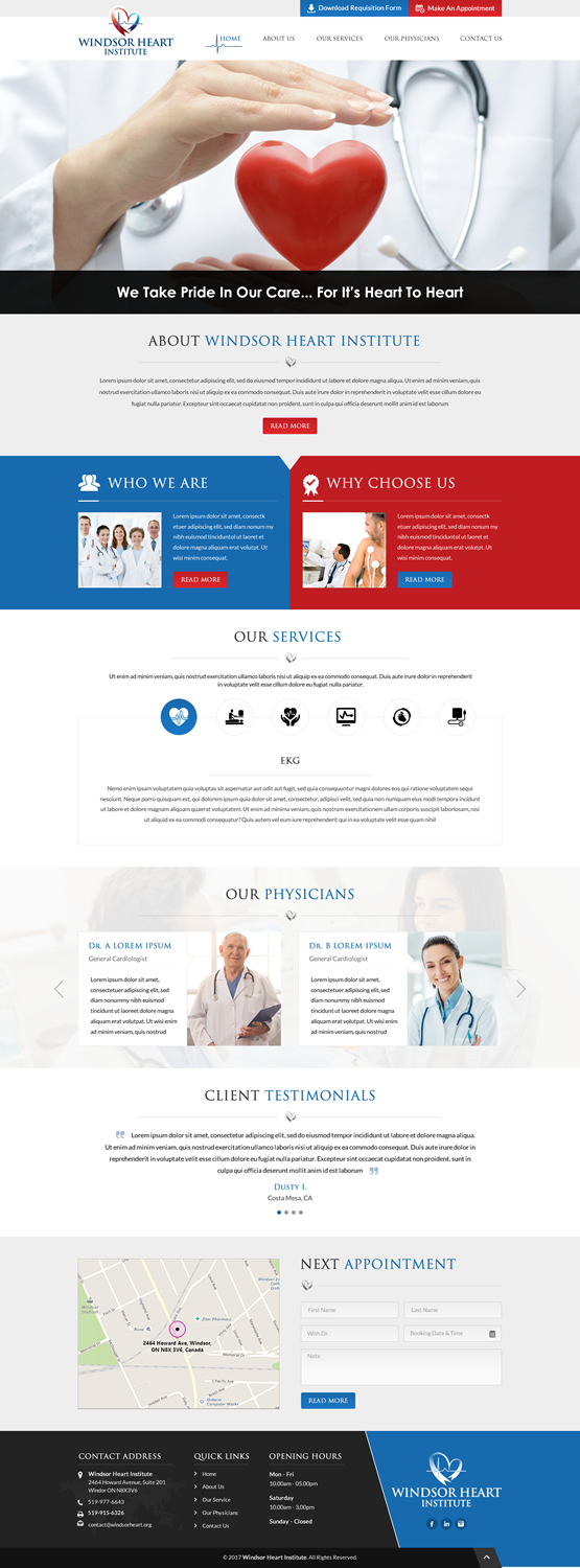 Web-Design von jdv für Windsor Heart Institute | Design #13587143