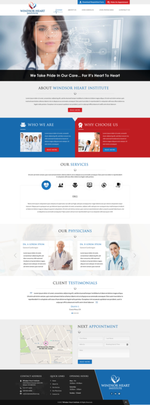 Diseño Web por jdv para Windsor Heart Institute | Diseño: #13587146