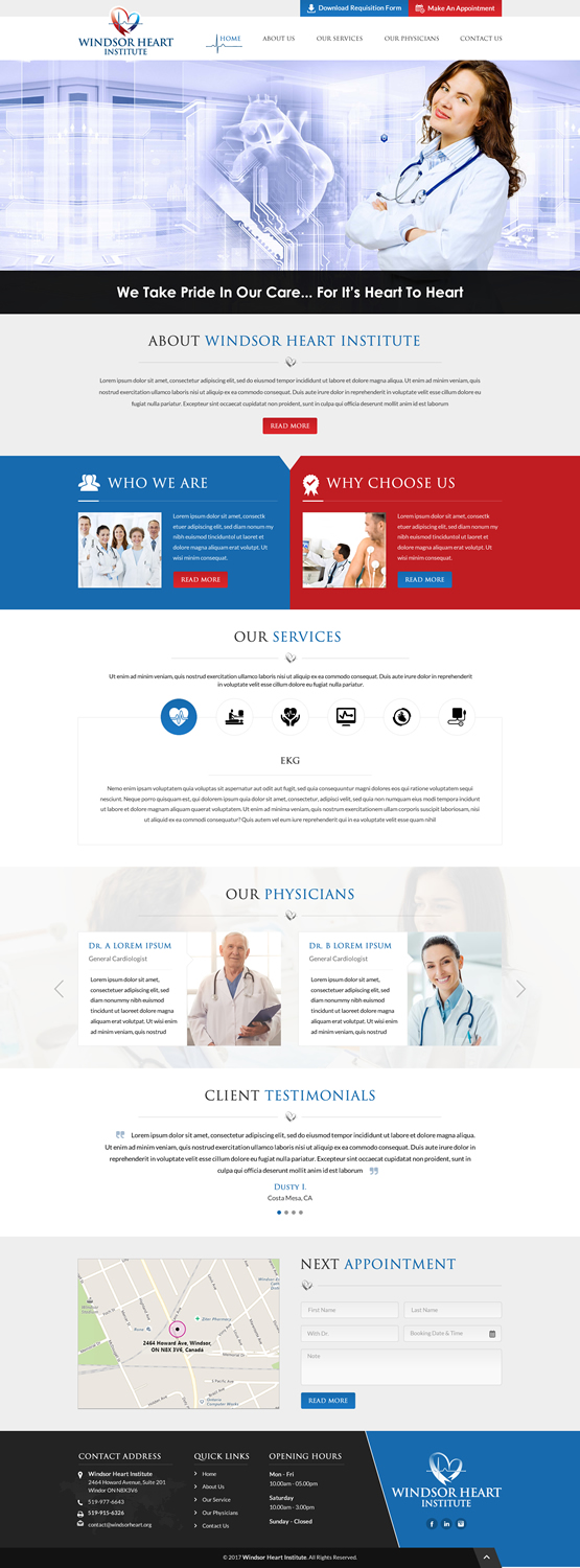 Diseño Web por jdv para Windsor Heart Institute | Diseño #13596921