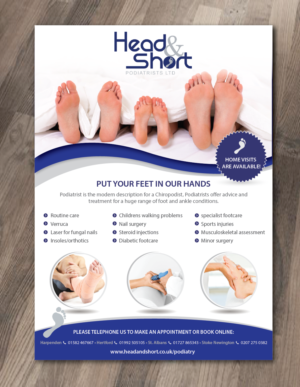 Diseño de Flyer por alex989 para Head & Short Podiatrists Limited | Diseño: #13569330