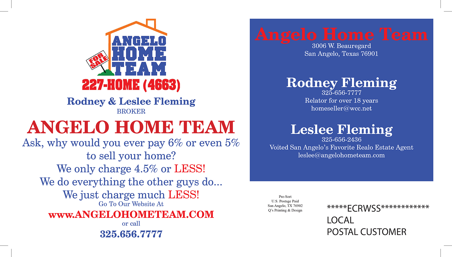 Diseño de Postal por VEGA-Designs para Angelo Home Team | Diseño #13573086