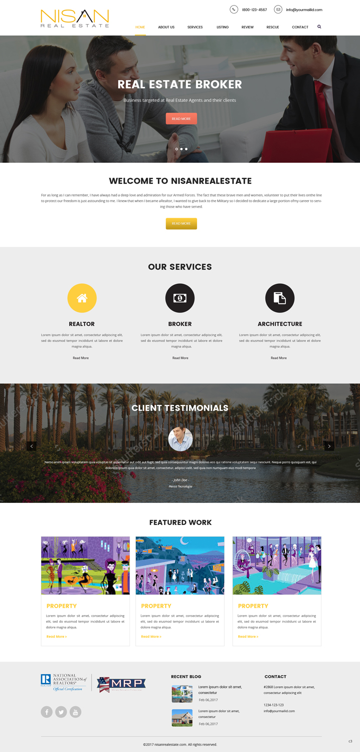 Web Design by pb for Nisan Real Estate | Design #13587222