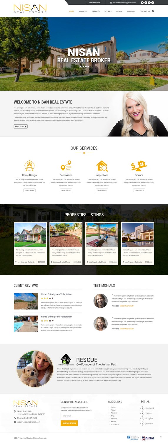 Web Design by pb for Nisan Real Estate | Design #13587230