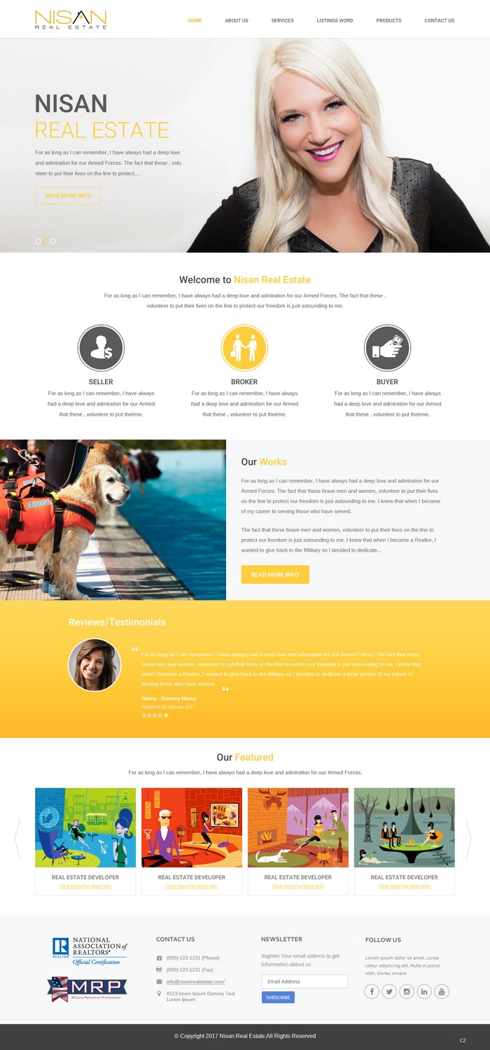 Web Design by pb for Nisan Real Estate | Design #13587232