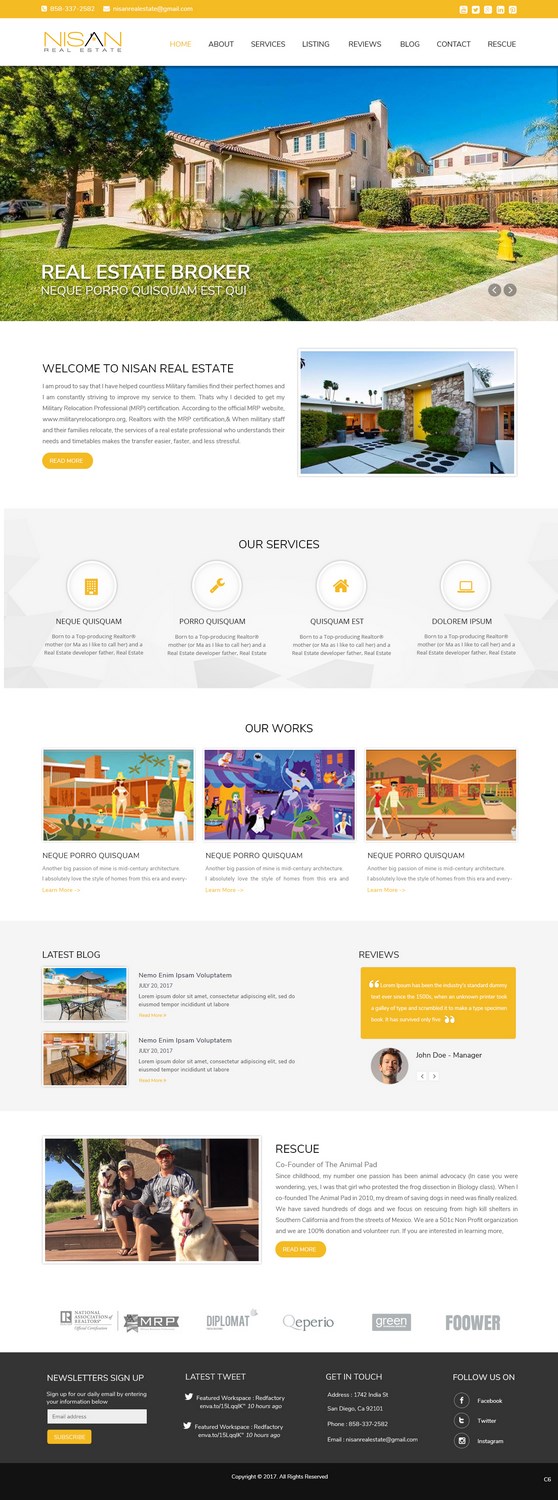 Web Design by pb for Nisan Real Estate | Design #13587248