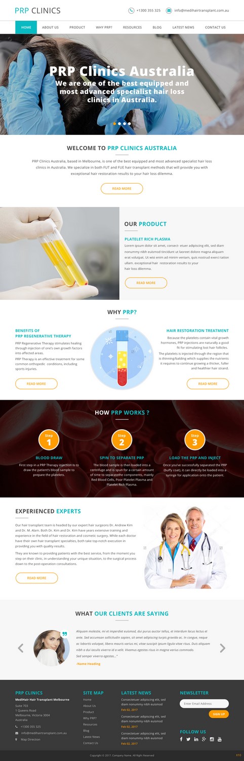 Web Design by pb for Medihair Pty Ltd | Design #13587297