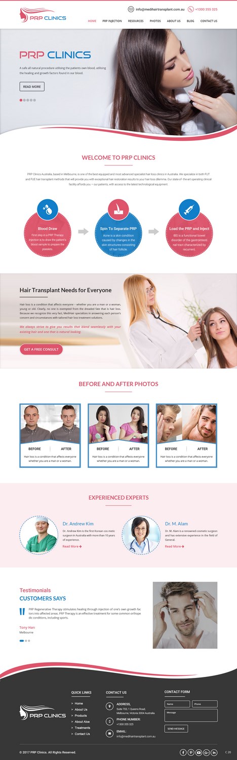 Web Design by pb for Medihair Pty Ltd | Design #13587300