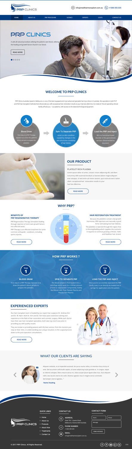 Web Design by pb for Medihair Pty Ltd | Design #14185993