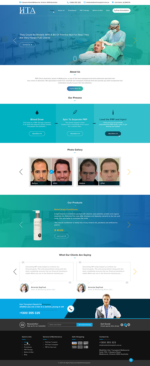 Web Design by Ved Web Services for Medihair Pty Ltd | Design #13584844