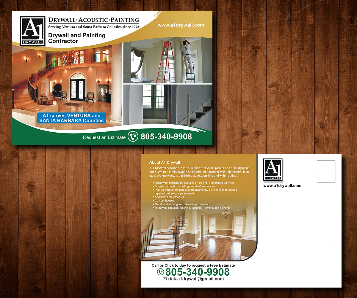 Elegant Playful Residential Construction Postcard Design For