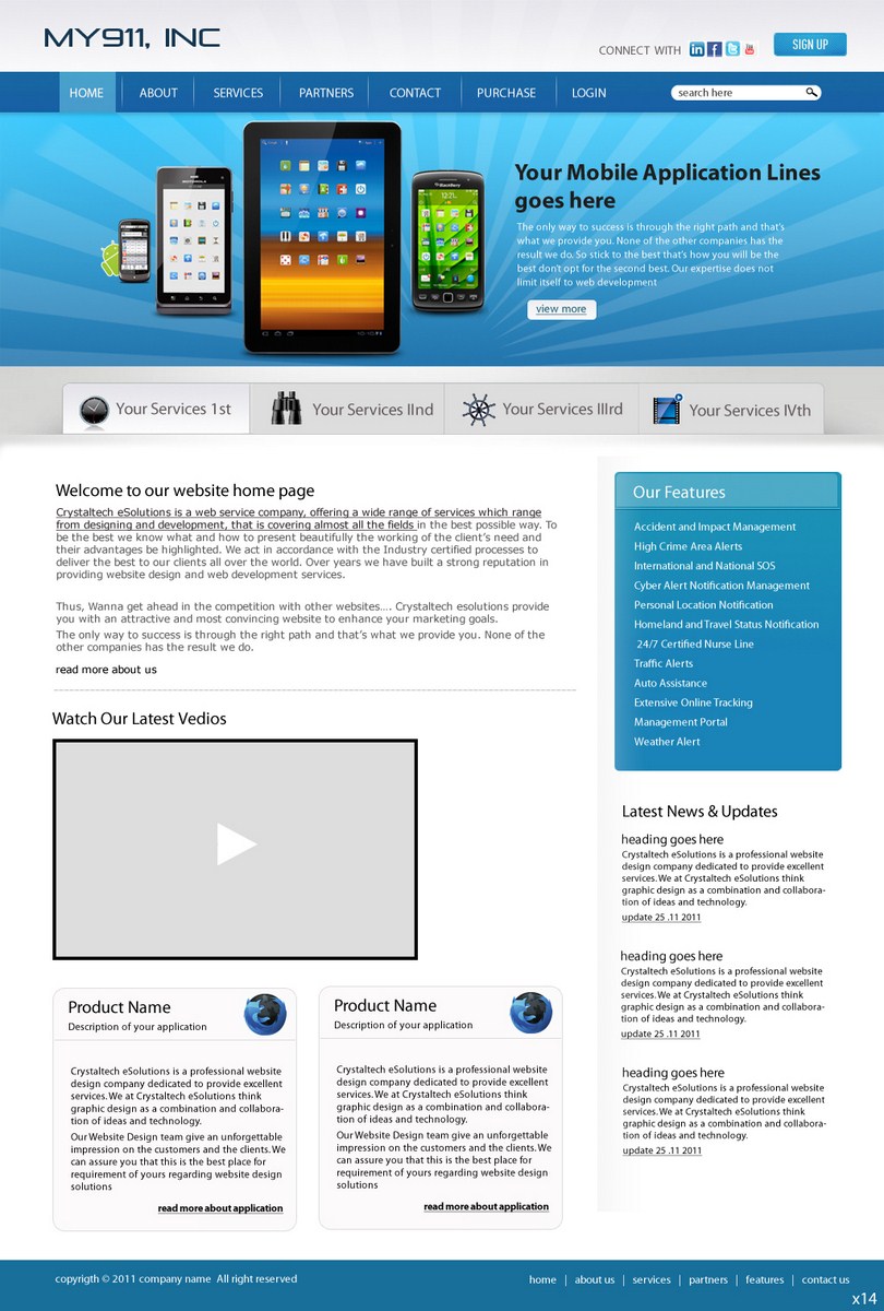 Web Design by pb for My911, Inc | Design #543013