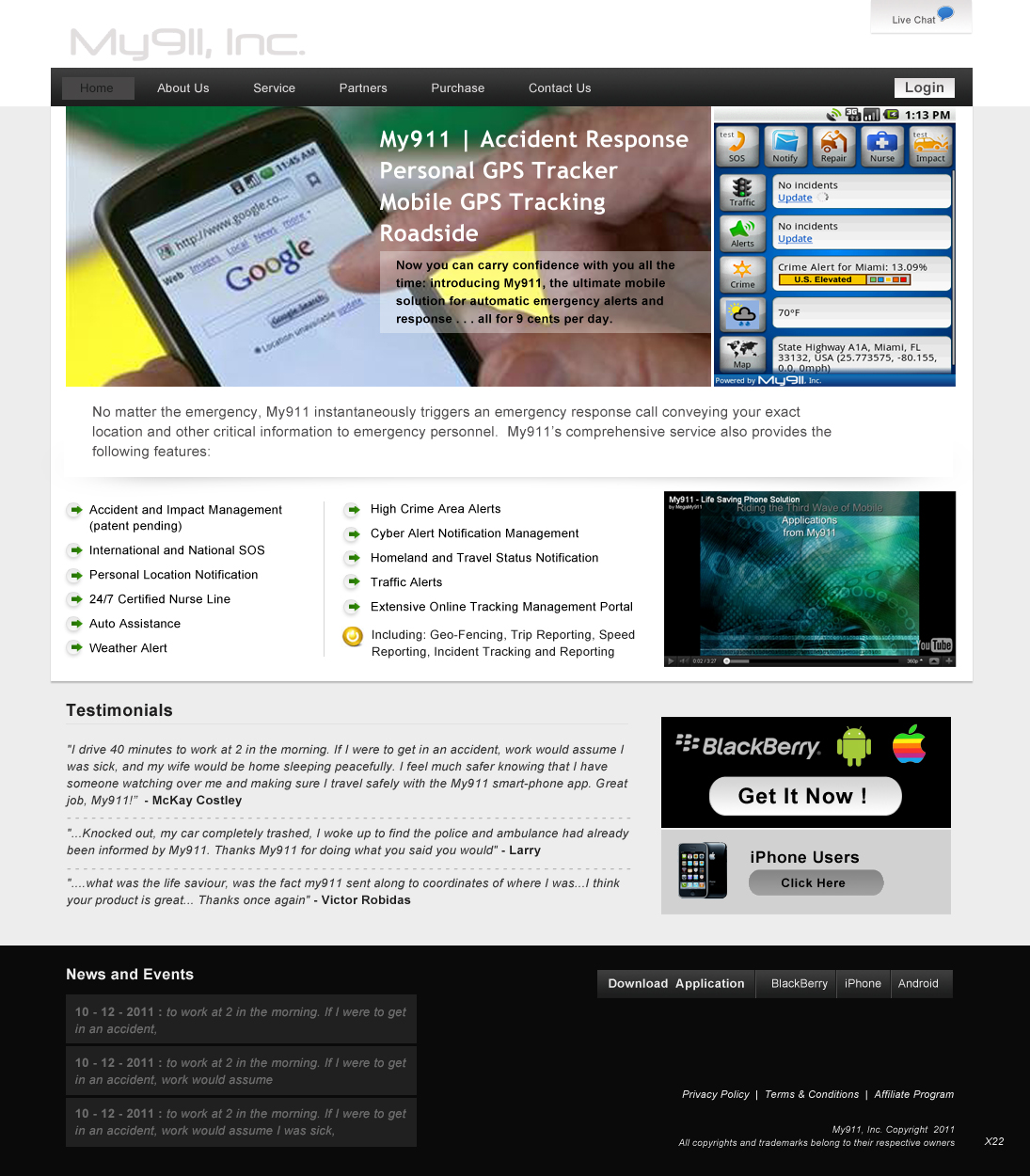Web Design by pb for My911, Inc | Design #543649