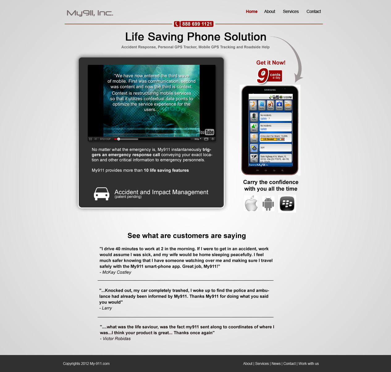 Web Design by pb for My911, Inc | Design #544261