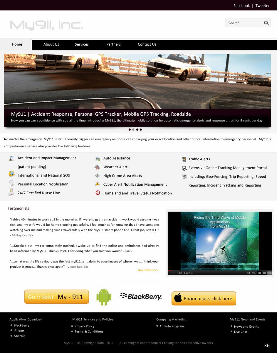 Web Design by pb for My911, Inc | Design #544420
