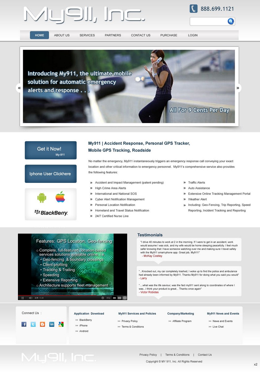 Web Design by pb for My911, Inc | Design #544421