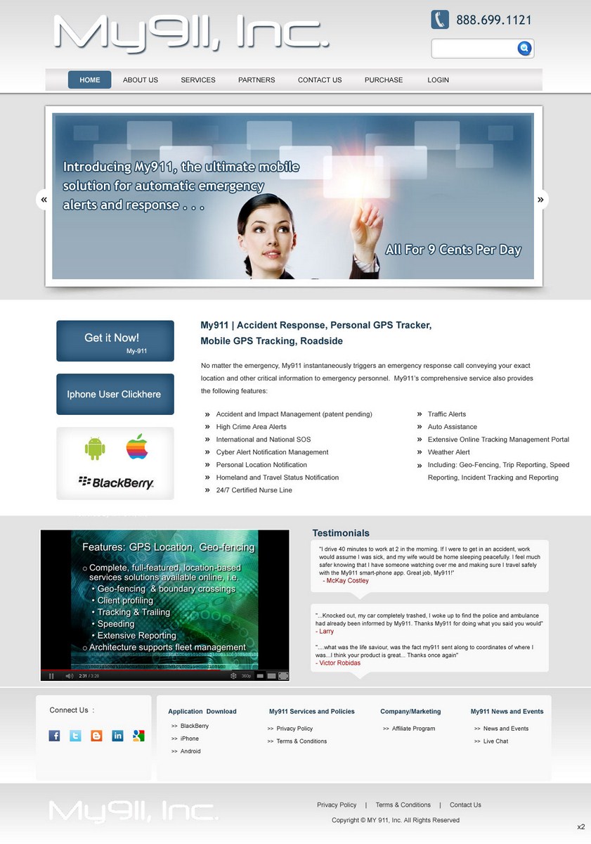 Web Design by pb for My911, Inc | Design #544422