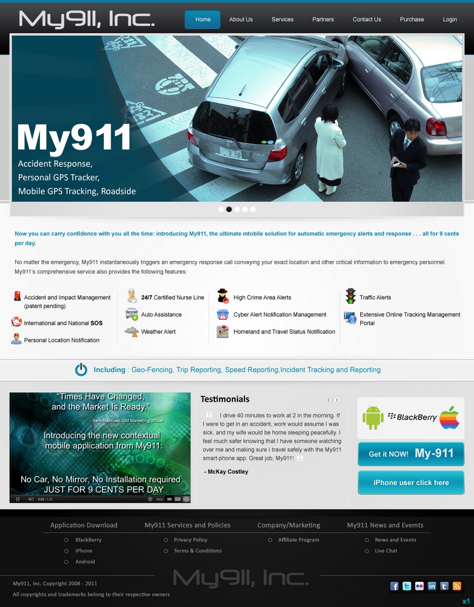 Web Design by pb for My911, Inc | Design #544423