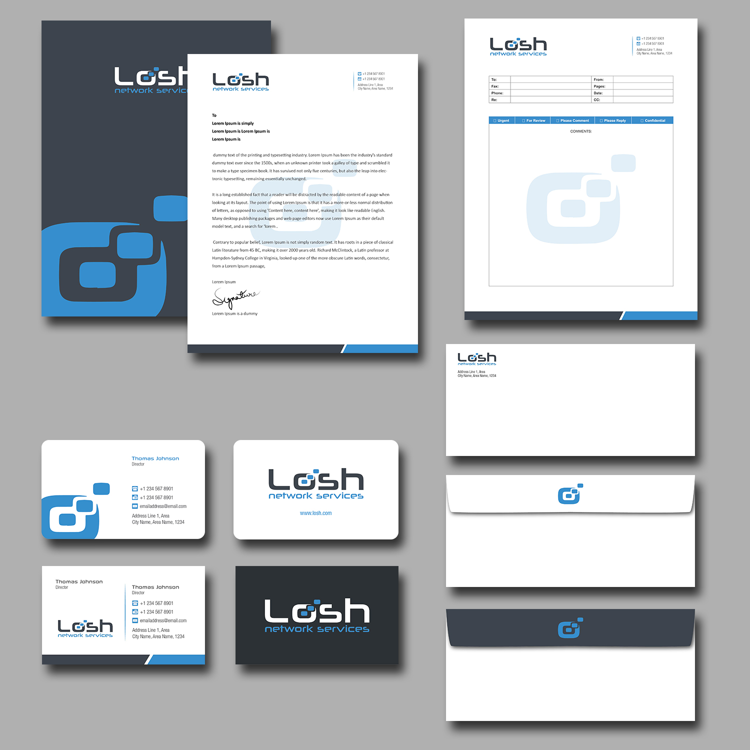 Diseño de Papelería por kousik para Losh Network Services | Diseño #13585920