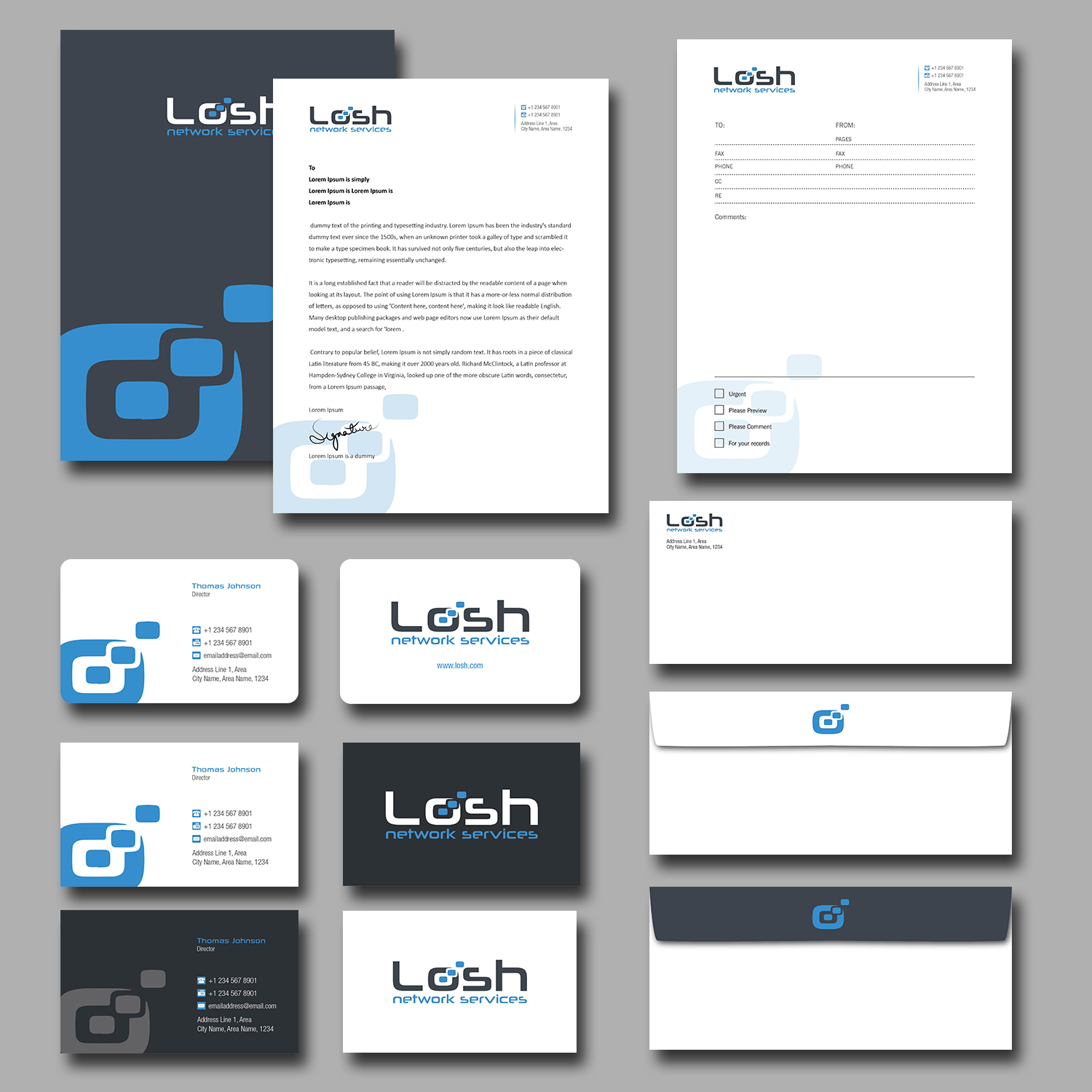 Diseño de Papelería por kousik para Losh Network Services | Diseño #13585938