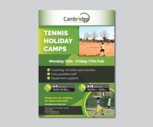 Diseño de Flyer por M.Pirs para Cambridge Lawn Tennis Club  | Diseño #13654915