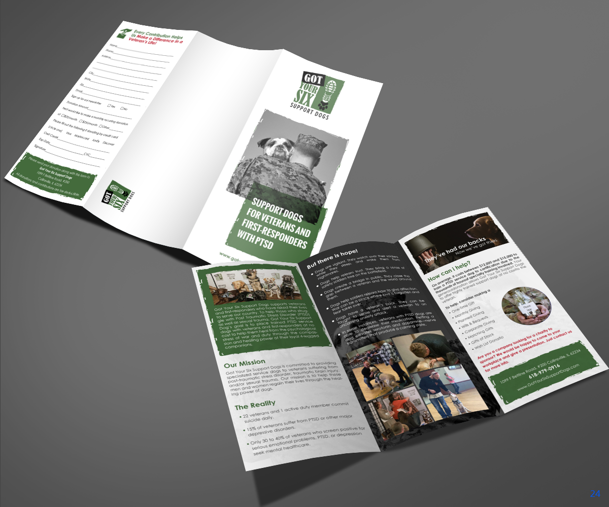 Flyer Design by uniquedesign10 for Got Your Six Support Dogs | Design #13607798