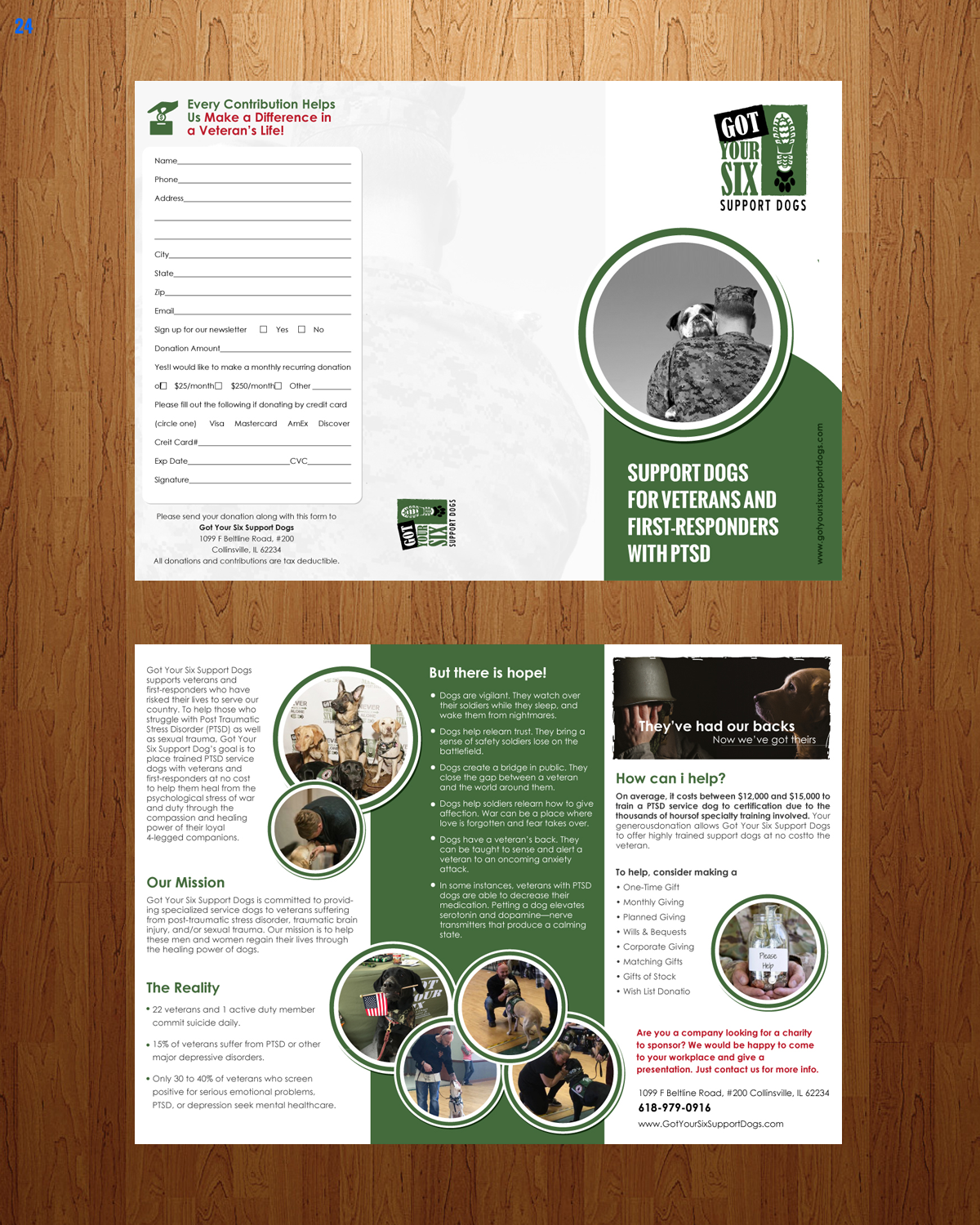 Flyer Design by uniquedesign10 for Got Your Six Support Dogs | Design #13607978