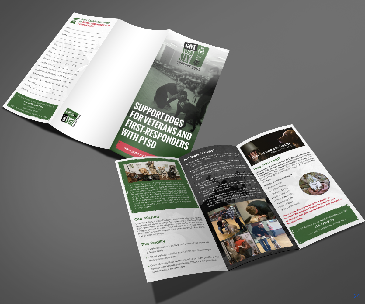 Flyer Design by uniquedesign10 for Got Your Six Support Dogs | Design #13609050