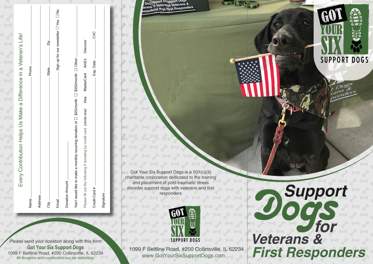 Design de Flyer par Impressive Sol pour Got Your Six Support Dogs | Design #13596235