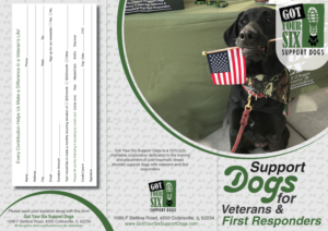 Diseño de Flyer por Black Stallions Impressive Solutions para Got Your Six Support Dogs | Diseño #13596235
