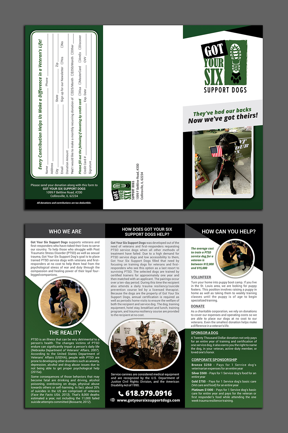 Flyer Design by ImageNation for Got Your Six Support Dogs | Design #13646148