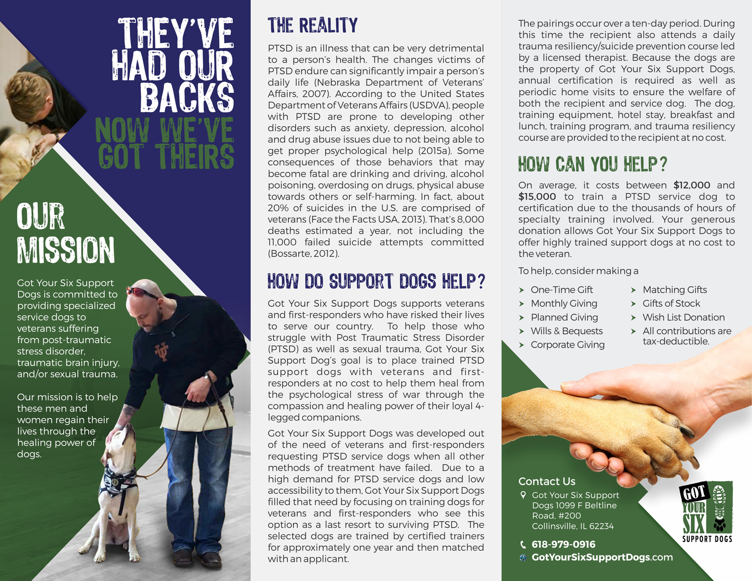 Flyer Design by Marketing Wings for Got Your Six Support Dogs | Design #13647149
