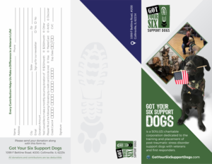 Design de Flyer par Marketing Wings pour Got Your Six Support Dogs | Design : #13664501