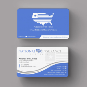 Business Card Design by INDIAN_Ashok for National Insurance Services  | Design: #13623421