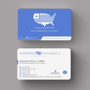 Business Card Design by INDIAN_Ashok for National Insurance Services  | Design: #13623422