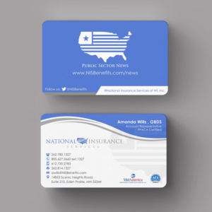 Business Card Design by INDIAN_Ashok for National Insurance Services  | Design: #13623424