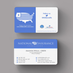 Business Card Design by INDIAN_Ashok for National Insurance Services  | Design: #13623426