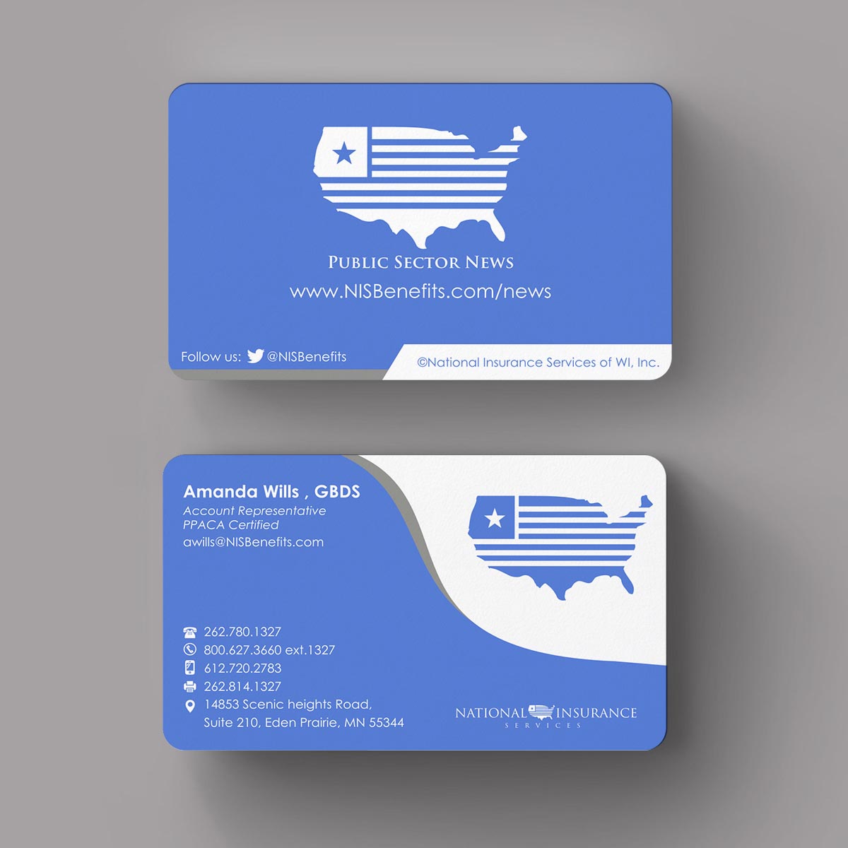 Business Card Design by INDIAN_Ashok for National Insurance Services  | Design #13623427