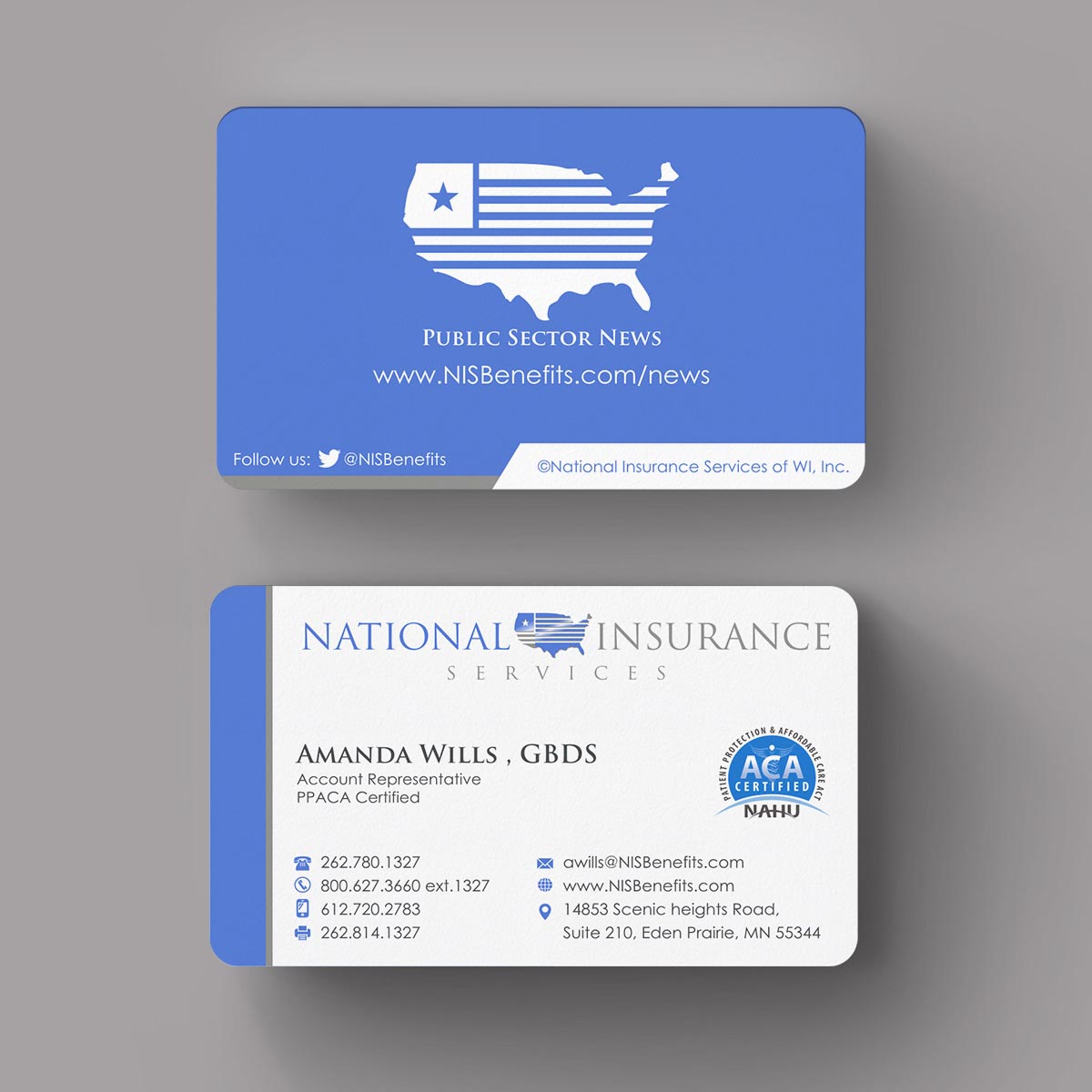 Business Card Design by INDIAN_Ashok for National Insurance Services  | Design #13623431