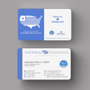 Business Card Design by INDIAN_Ashok for National Insurance Services  | Design: #13623432