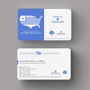 Business Card Design by INDIAN_Ashok for National Insurance Services  | Design: #13623433