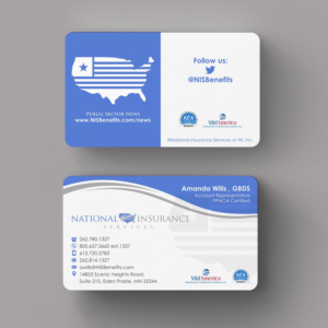 Business Card Design by INDIAN_Ashok for National Insurance Services  | Design: #13623434