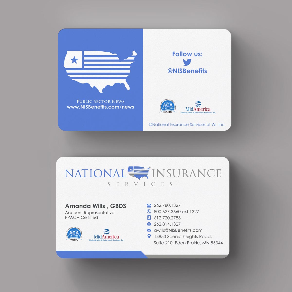 Business Card Design by INDIAN_Ashok for National Insurance Services  | Design #13623436