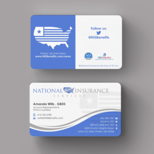 Business Card Design by INDIAN_Ashok for National Insurance Services  | Design: #13623437
