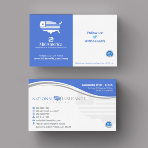Business Card Design by INDIAN_Ashok for National Insurance Services  | Design: #13636310