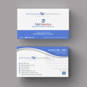 Visitenkarten-Design von INDIAN_Ashok für National Insurance Services  | Design: #13636311