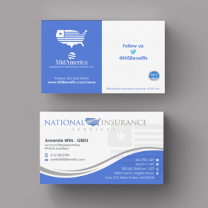 Business Card Design by INDIAN_Ashok for National Insurance Services  | Design: #13636312