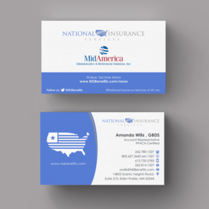 Visitenkarten-Design von INDIAN_Ashok für National Insurance Services  | Design: #13636317