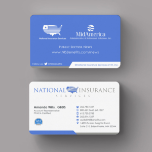 Business Card Design by INDIAN_Ashok for National Insurance Services  | Design: #13665400