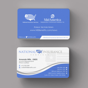 Business Card Design by INDIAN_Ashok for National Insurance Services  | Design: #13665402