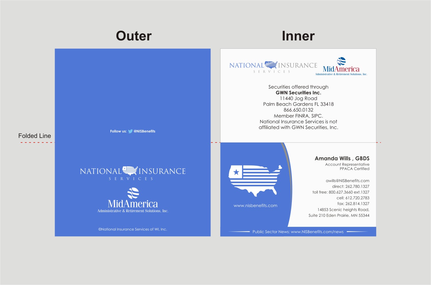 Business Card Design by INDIAN_Ashok for National Insurance Services  | Design #13700676